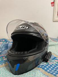 Casco hjc c10+interfono+visiera nera
