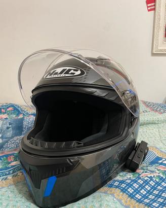 Casco hjc c10+interfono+visiera nera