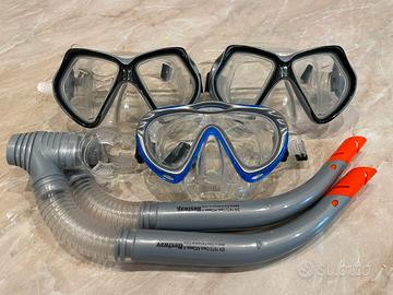 Maschere da sub e boccagli adulto e bambino
