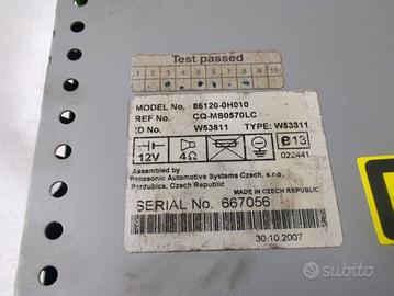 86120-0H010 AUTORADIO CITROEN C1 1.0 B 50KW 5M 3P 