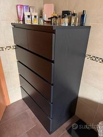 Cassettiera 6 cassetti nera IKEA Malm