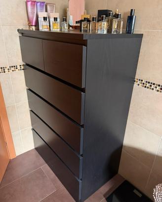 Cassettiera 6 cassetti nera IKEA Malm