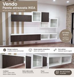 Parete attrezzata IKEA moderna – bianco e marrone