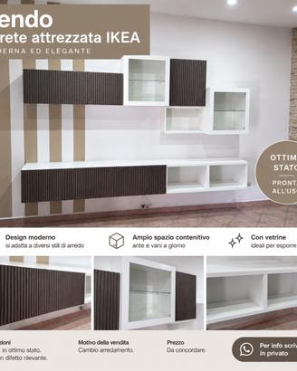 Parete attrezzata IKEA moderna – bianco e marrone