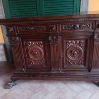 CREDENZA RINASCIMENTALE-FINE '800-NOCE-INTARSI