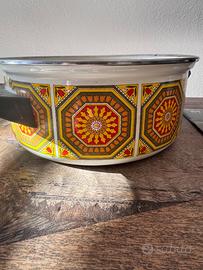 Pentola Smaltata Bianca Vintage