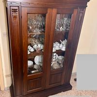 Vetrina e specchiera legno massello