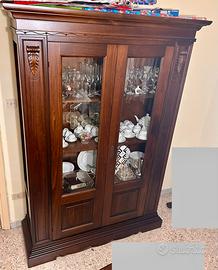 Vetrina e specchiera legno massello