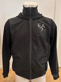 Giacca leggera sportiva nera con cappuccio M