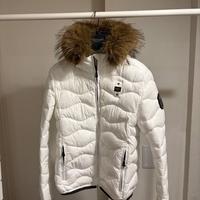Giacca blauer bianca con pelliccia da donna XS