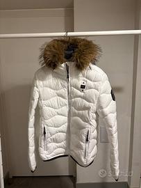 Giacca blauer bianca con pelliccia da donna XS