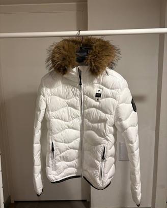 Giacca blauer bianca con pelliccia da donna XS