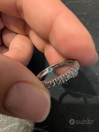 Veretta eternity in oro 18kt con diamanti, mis 16