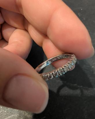 Veretta eternity in oro 18kt con diamanti, mis 16