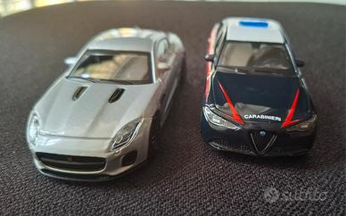 Burago AlfaR. Giulia carab.+ Jaguar FType