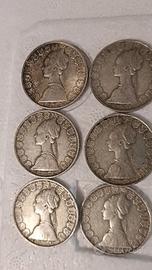6 monete i 500 lire n argento Le Caravelle 