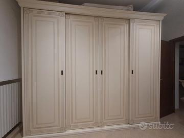 Armadio camera da letto classico bianco panna
