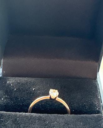 Anello solitario oro rosa 0.50 Ct