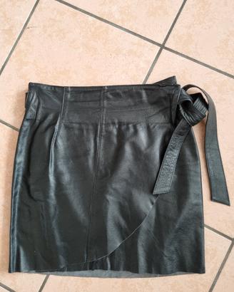 Gonna donna in vera pelle nera 