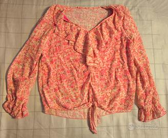 Maglia estiva floreale rosa S/M
