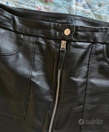 Gonna nera corta in pelle Calliope