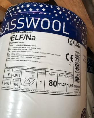 4 rotoli lana di vetro spessore 8 cm lunghezza9,4