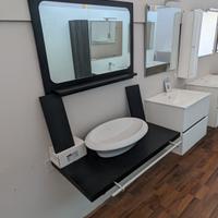 Mensolone bagno da 100 cm rovere scuro con lavabo