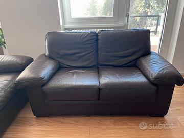 divano di pelle due posti Calia 