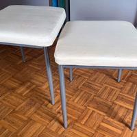2 sgabelli - sedute imbottite + gambe in ferro