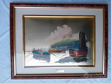 Quadro d'autore dipinto a mano su oro foglia 