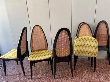 6 Sedie pieghevoli schienale paglia di Vienna