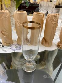 Set 8 Calici Cristallo Marcella Aglieri Oro