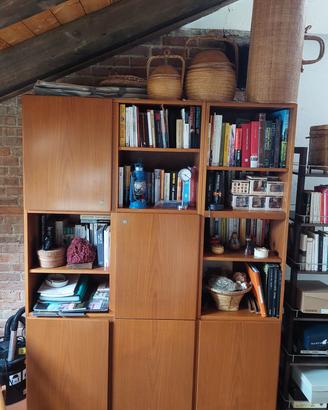 Libreria componibile moderna a 9 pezzi in legno