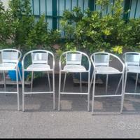 Sedie da Bar Alte in Alluminio