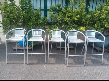 Sedie da Bar Alte in Alluminio