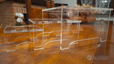 KIT 3 Espositori in Plexiglass Trasparente 5 mm –