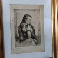 Opera grafica con donna