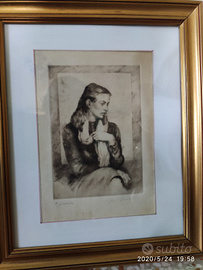 Opera grafica con donna