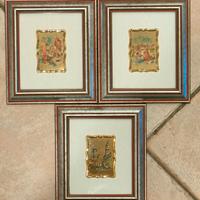 Tris quadretti Vintage decorativi soggetto fluvial