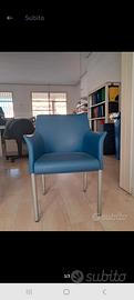 Blocco 6 poltroncine ecopelle blu