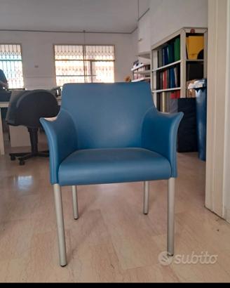 Blocco 6 poltroncine ecopelle blu