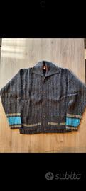 maglione cardigan lana 100% uomo marrone Diesel XL