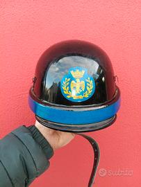 casco polizia epoca motociclista ubott nos nero