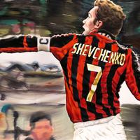 Shevchenko Milan Stampa Tela San Siro cm. 100x60