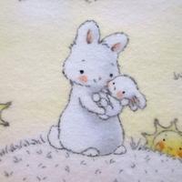 Tessuto 100% cotone flanella. Bunnies by the bay.