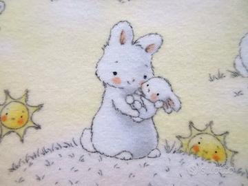 Tessuto 100% cotone flanella. Bunnies by the bay.