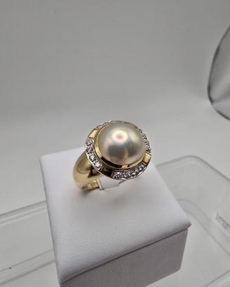 Anello in Oro Diamanti e Perla