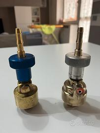 Valvole per ossigeno e acetilene con portagomma