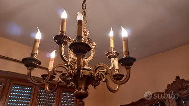 lampadario in bronzo