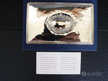 Scatola Portagioie in Tessuto Floreale e Argento